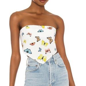 Amanda Uprichard Nashville Butterfly Bandana Crop Top Small